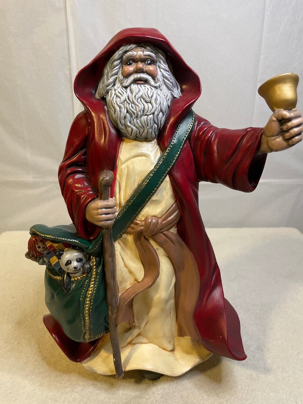 Atlantic Mold Santa Claus Panda Variant Ole St. Nick Ceramic 13" Statue-Bell